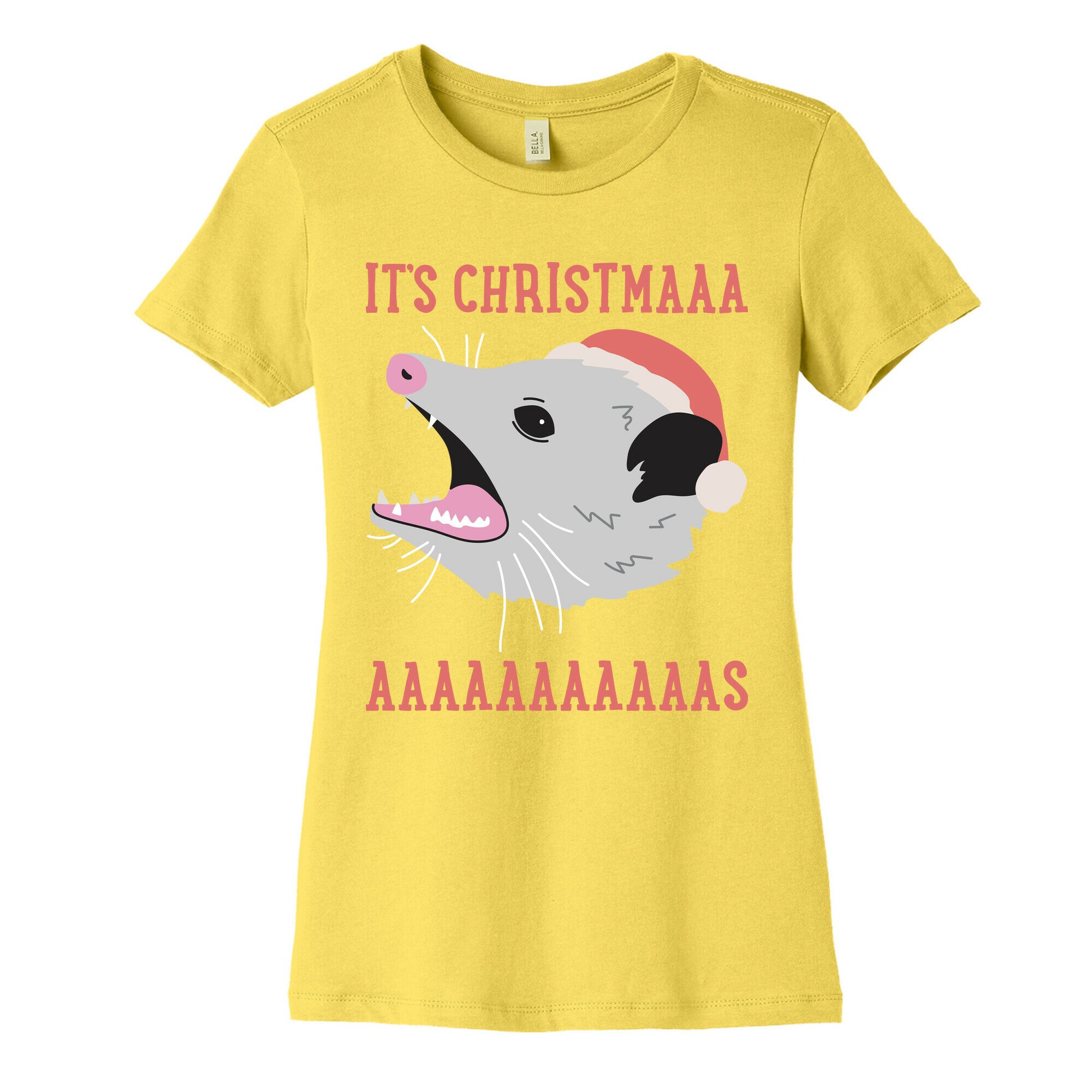 It's Christmas Screaming Opossum Women's Cotton Tee
