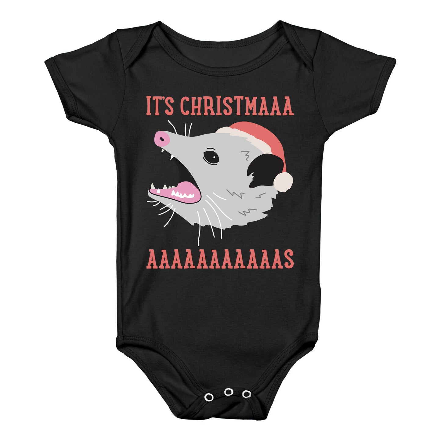It's Christmas Screaming Opossum Baby One Piece
