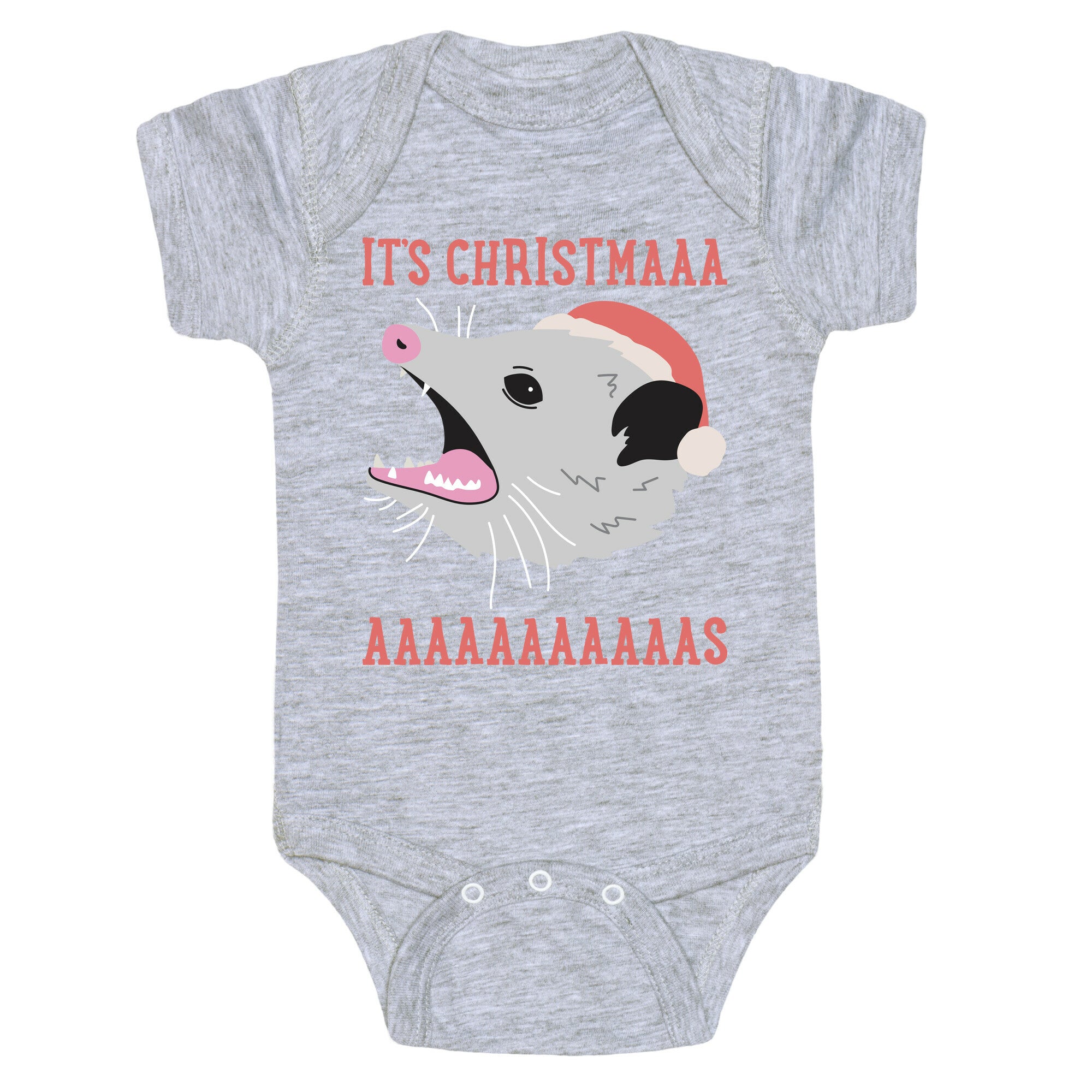 It's Christmas Screaming Opossum Baby One Piece