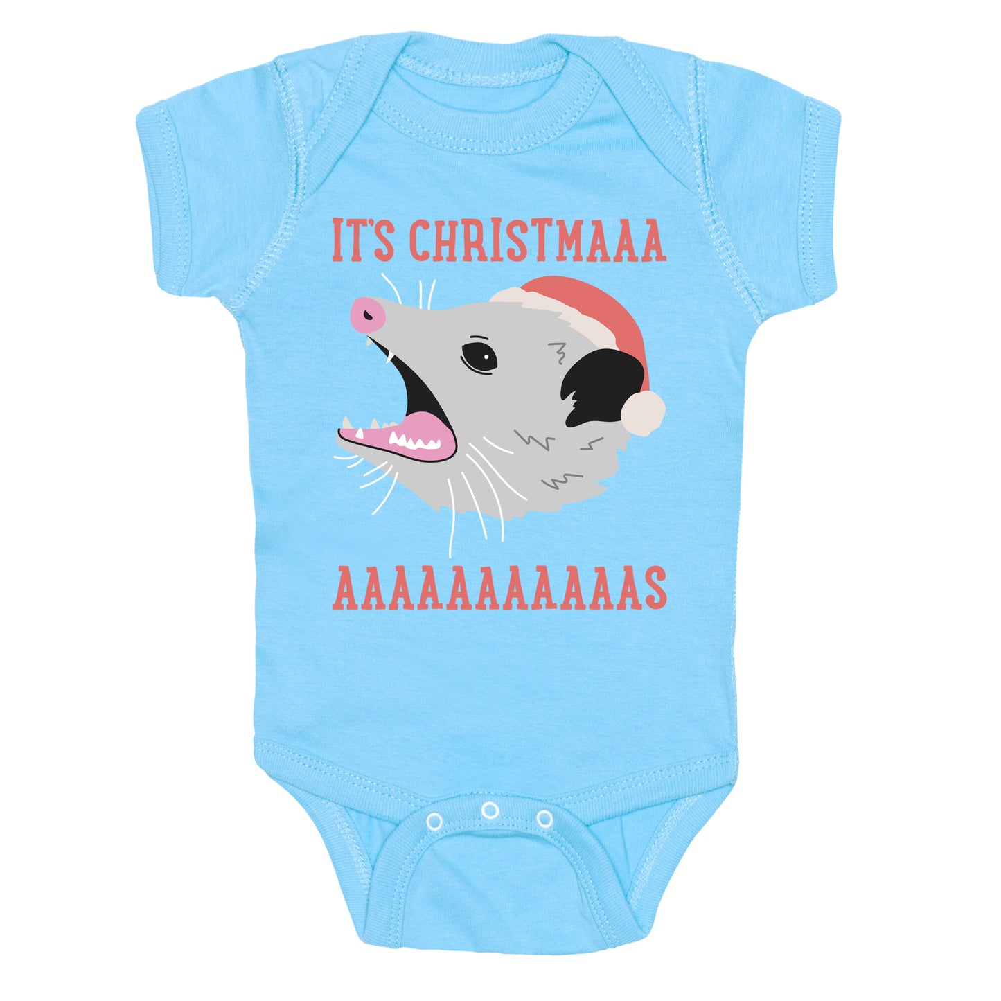 It's Christmas Screaming Opossum Baby One Piece