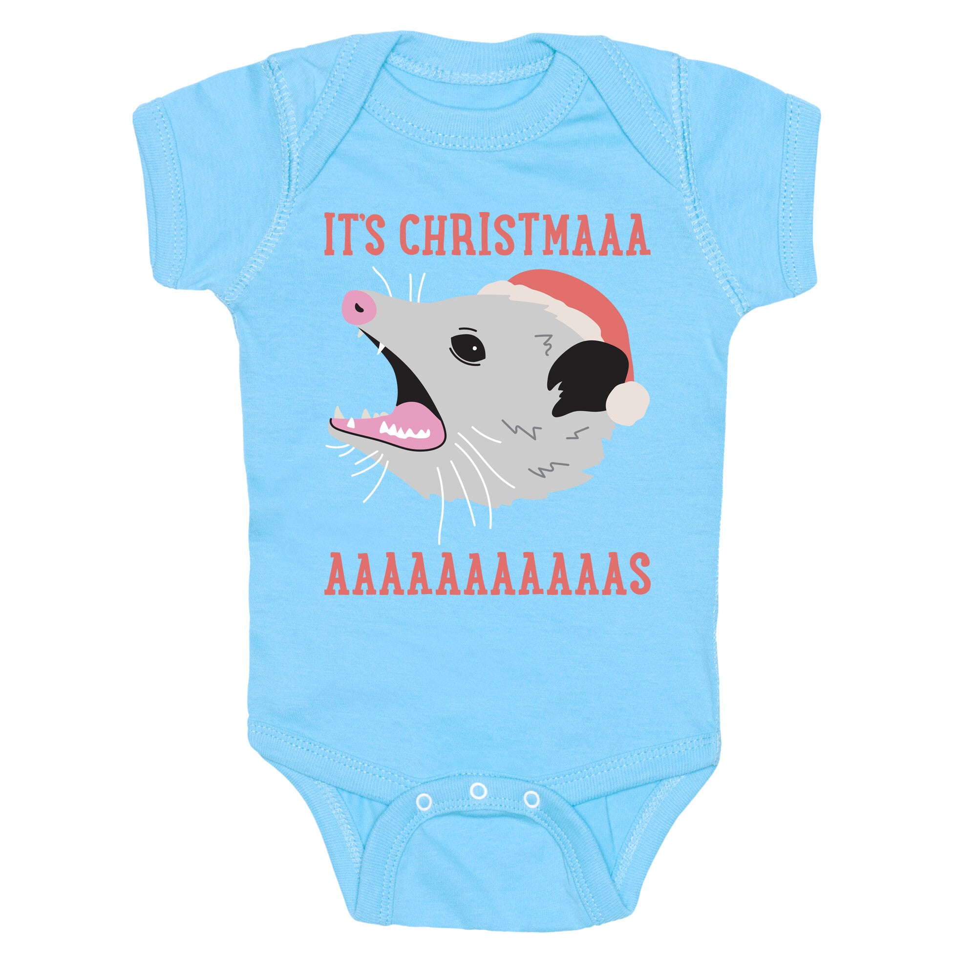 It's Christmas Screaming Opossum Baby One Piece
