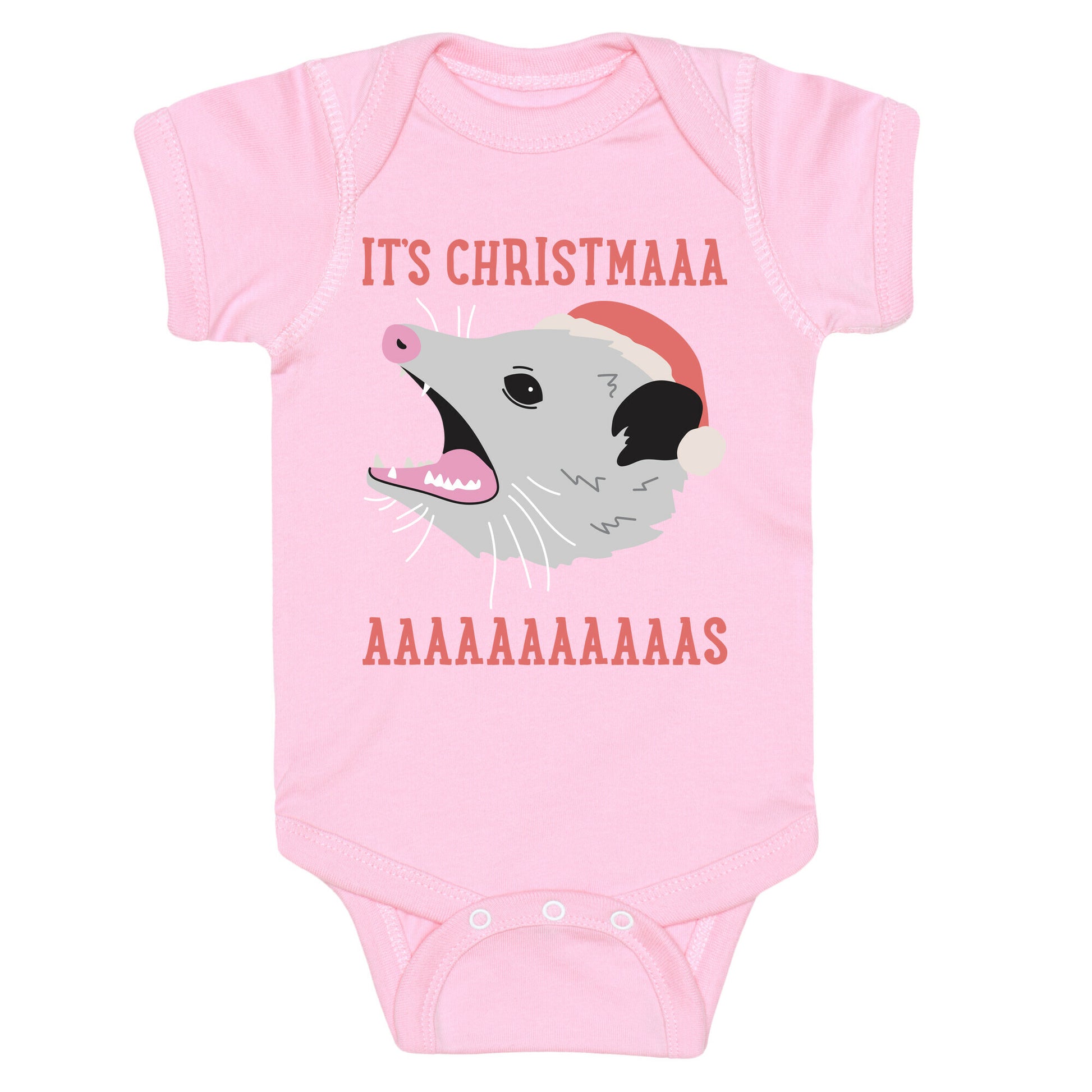 It's Christmas Screaming Opossum Baby One Piece