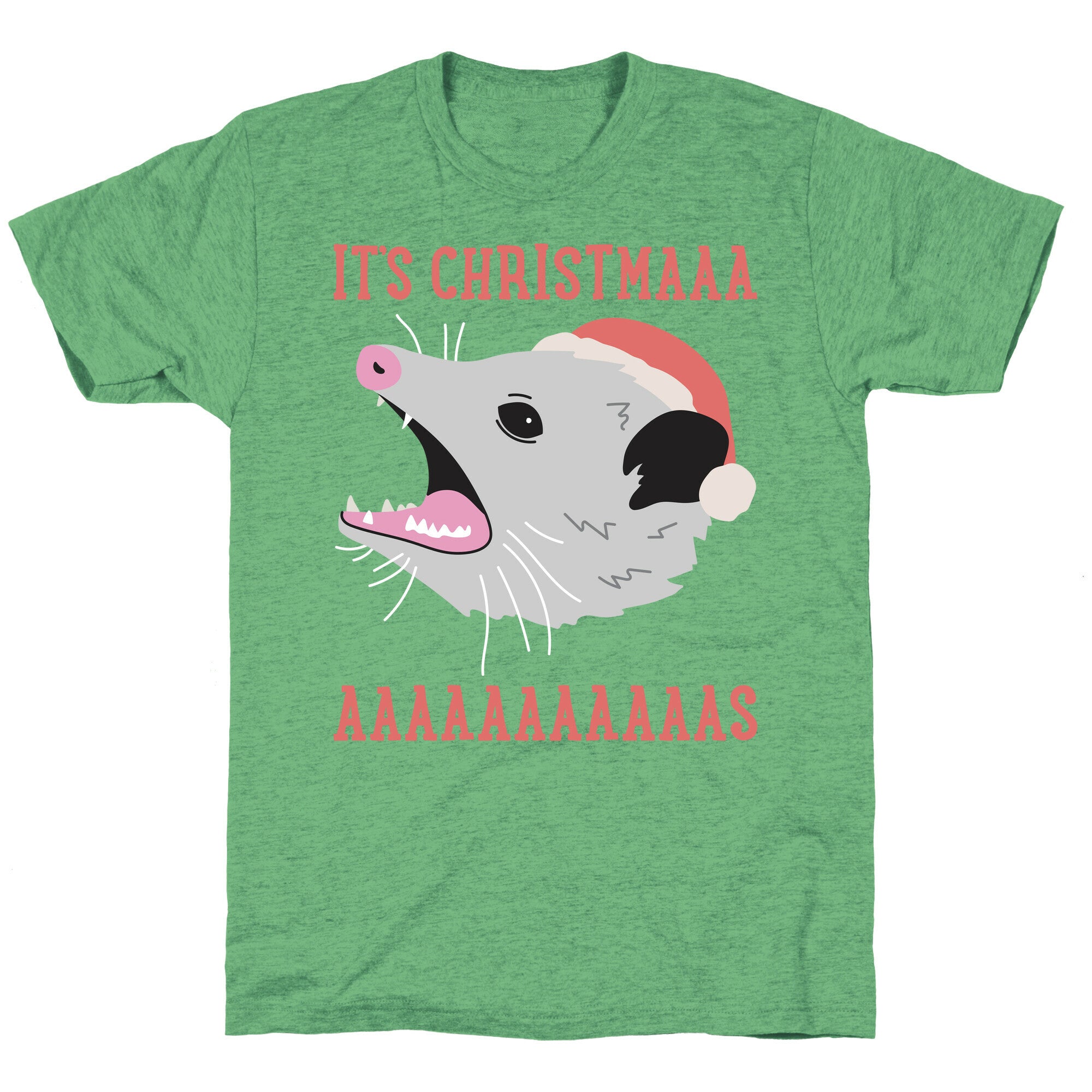 It's Christmas Screaming Opossum Unisex Triblend Tee