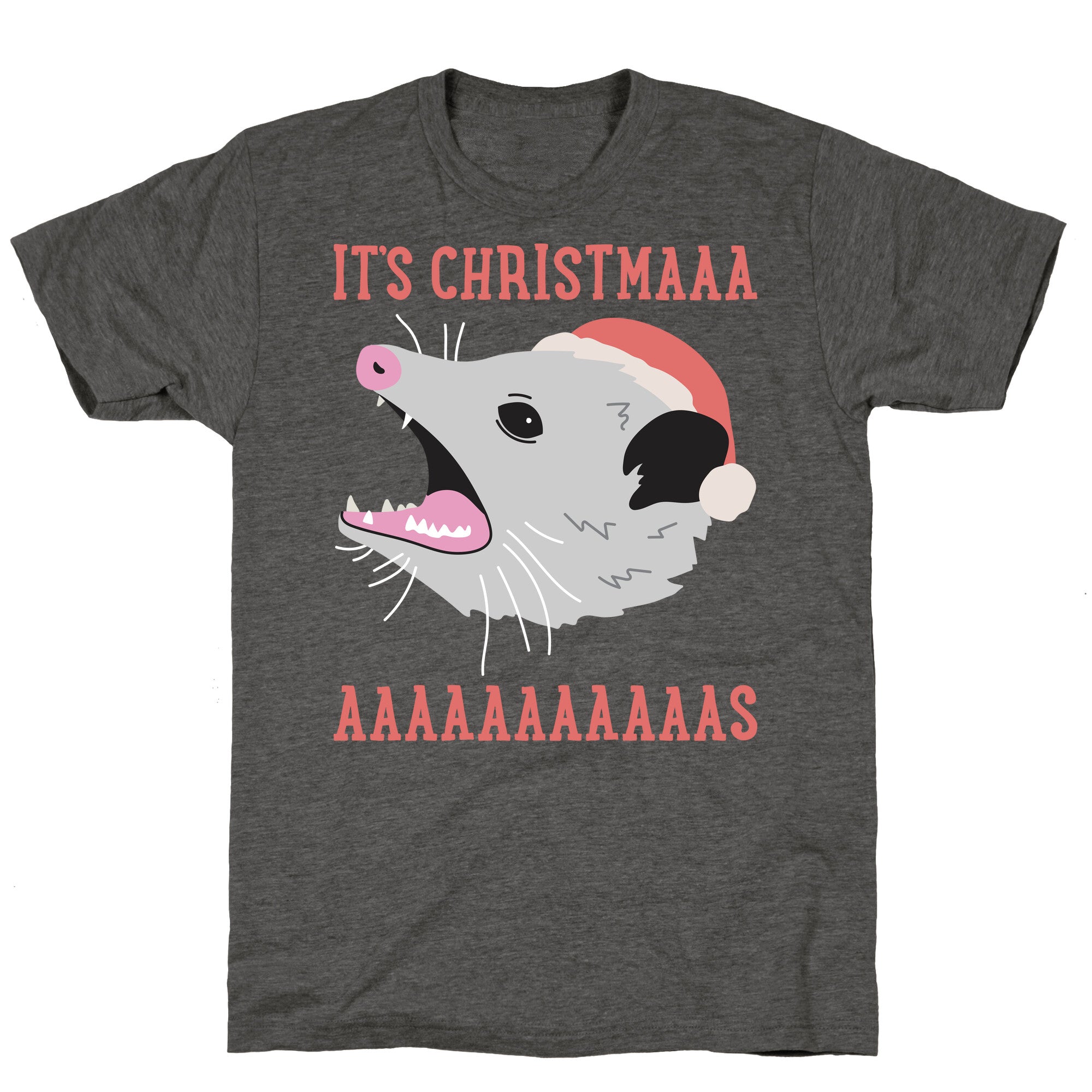 It's Christmas Screaming Opossum Unisex Triblend Tee