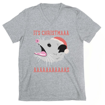 It's Christmas Screaming Opossum V-Neck