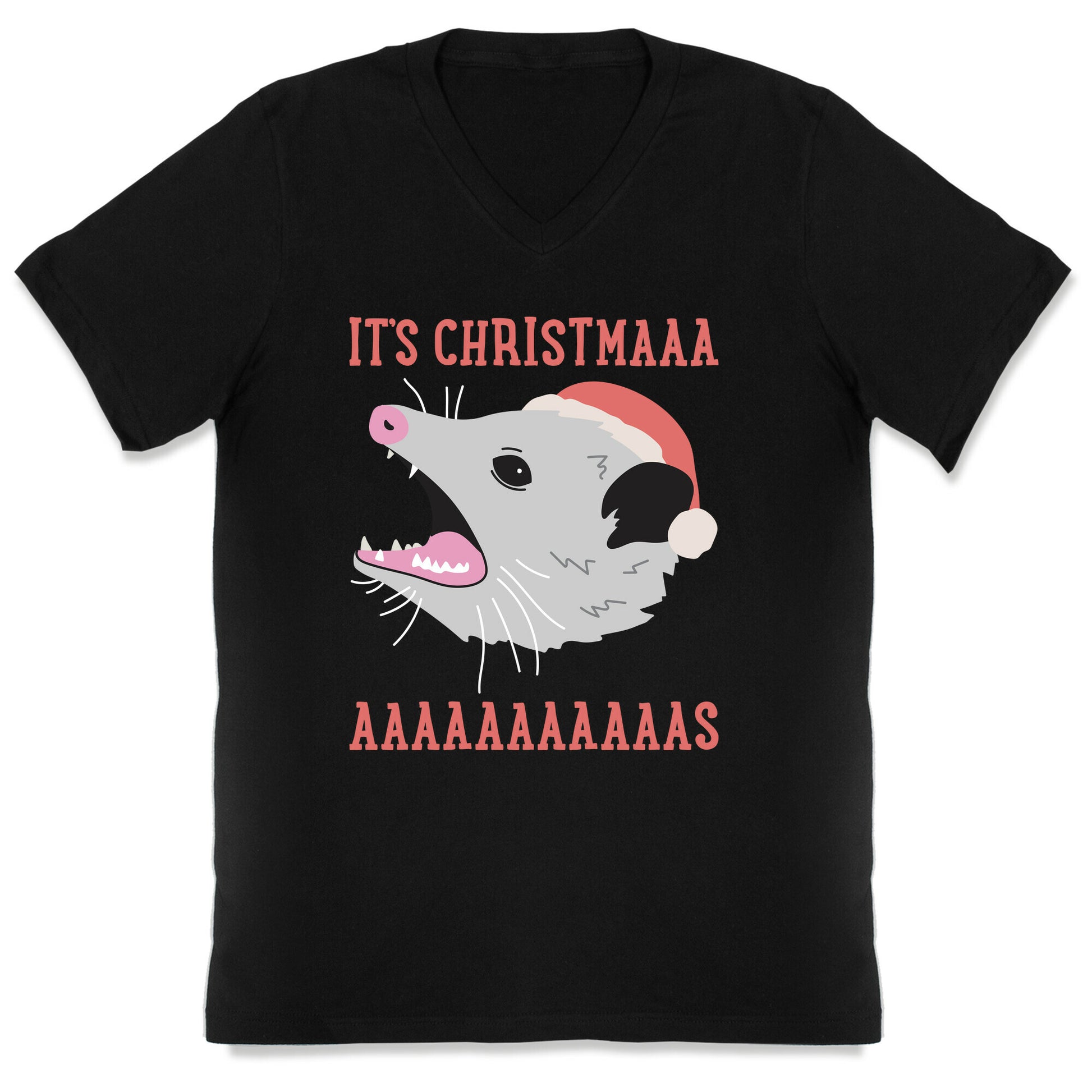 It's Christmas Screaming Opossum V-Neck