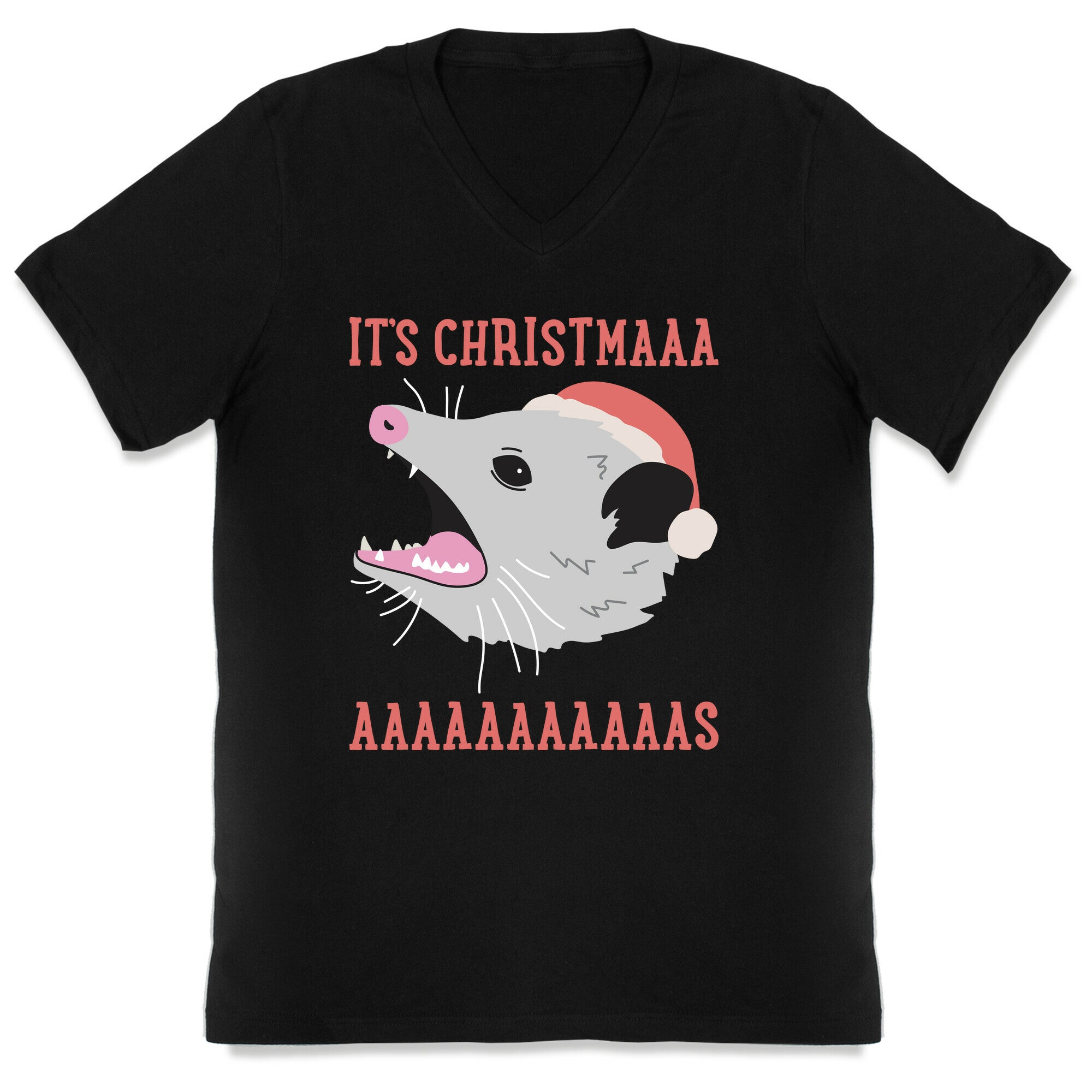 It's Christmas Screaming Opossum V-Neck