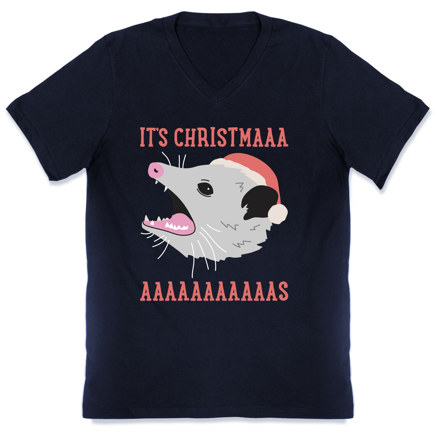 It's Christmas Screaming Opossum V-Neck