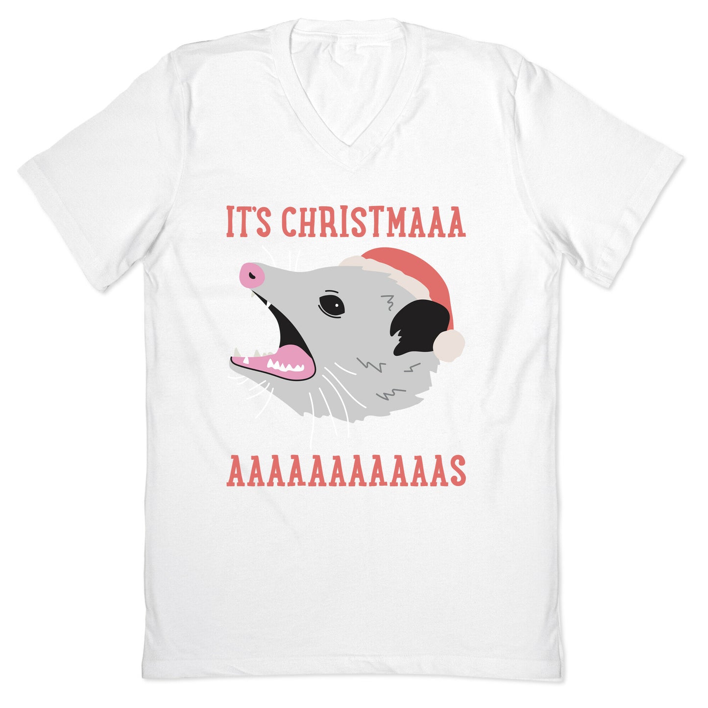 It's Christmas Screaming Opossum V-Neck