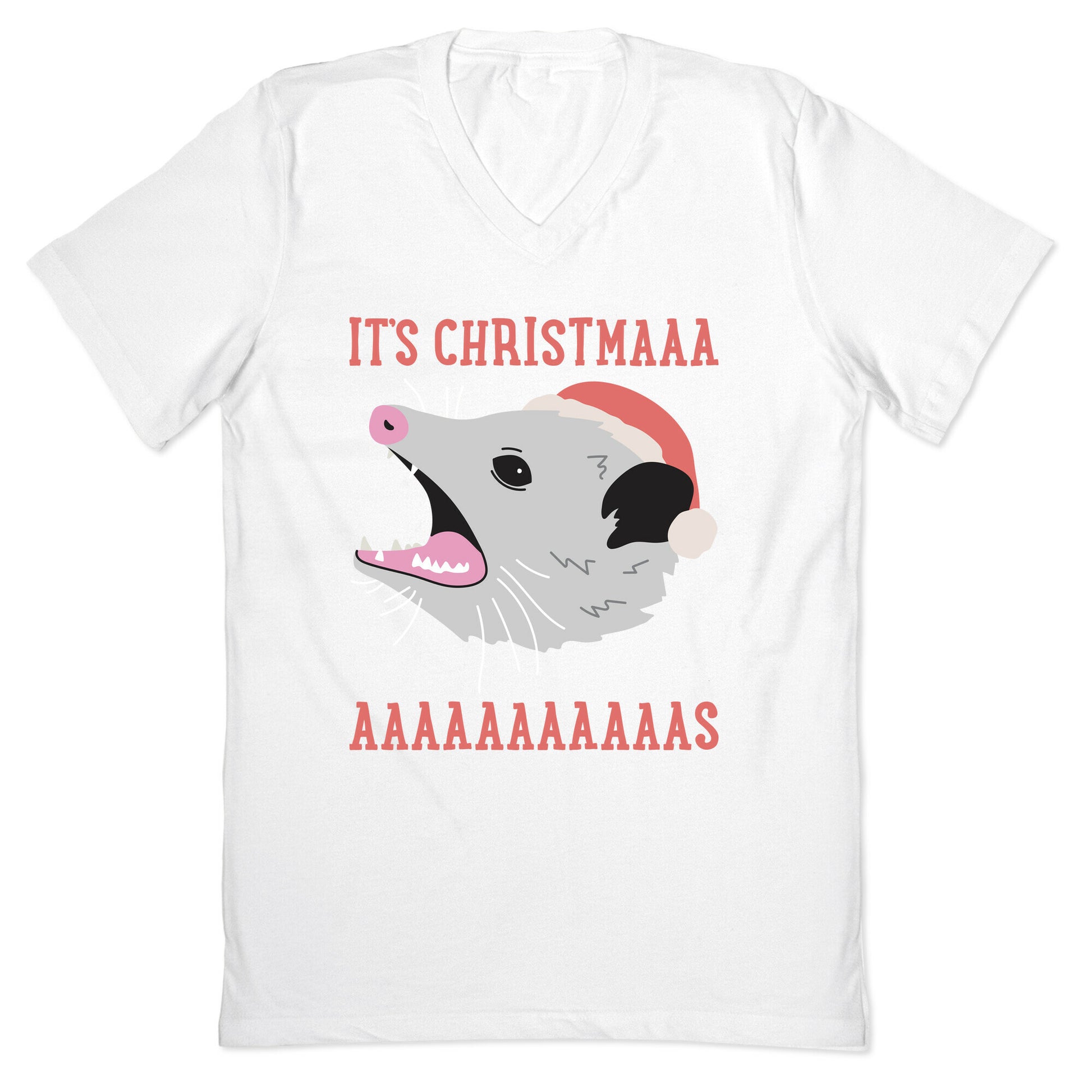 It's Christmas Screaming Opossum V-Neck