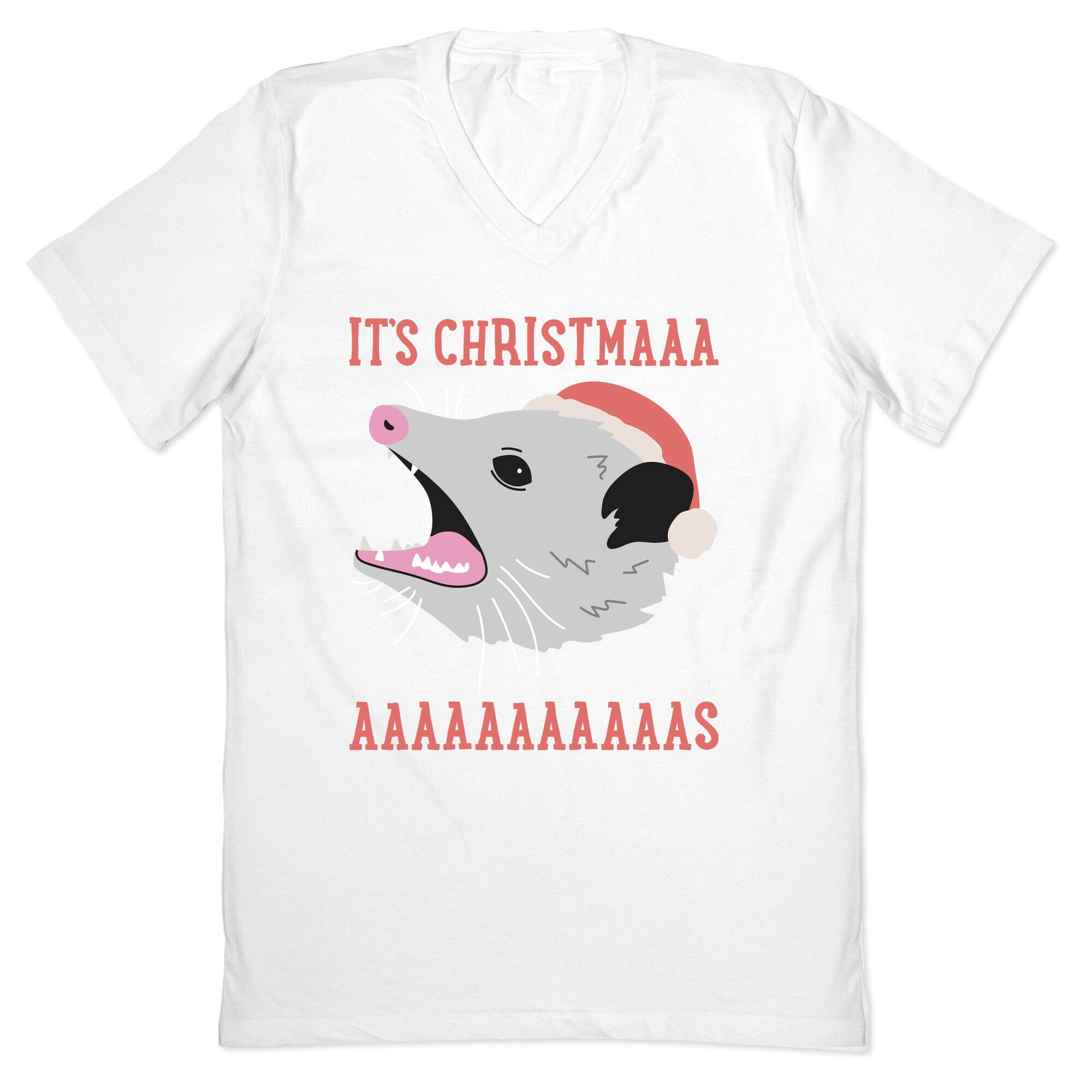 It's Christmas Screaming Opossum V-Neck