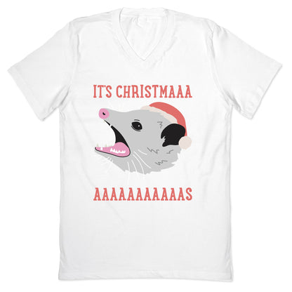 It's Christmas Screaming Opossum V-Neck