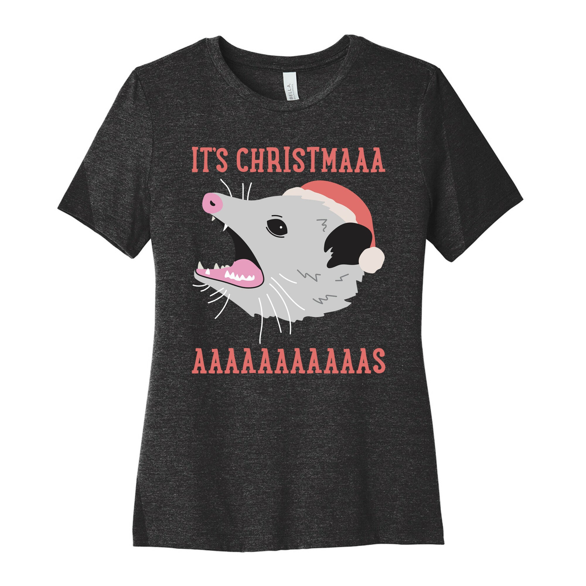 It's Christmas Screaming Opossum Women's Cotton Tee