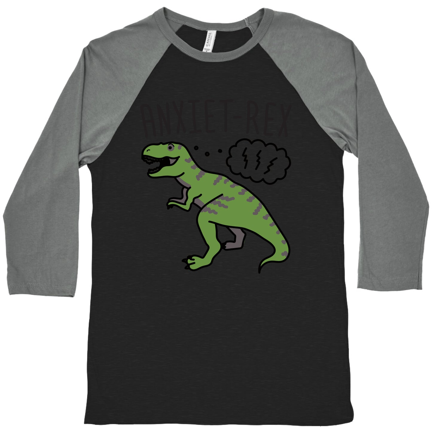 AnxieT-Rex Anxious Dinosaur Baseball Tee