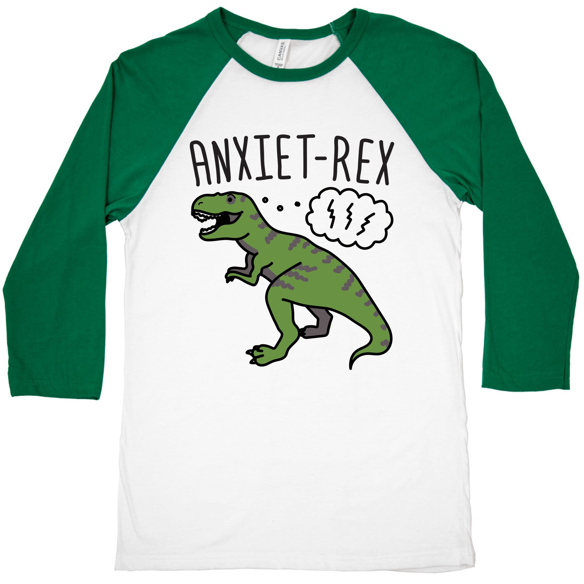 AnxieT-Rex Anxious Dinosaur Baseball Tee