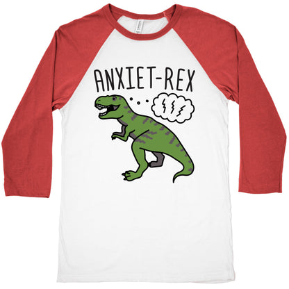 AnxieT-Rex Anxious Dinosaur Baseball Tee