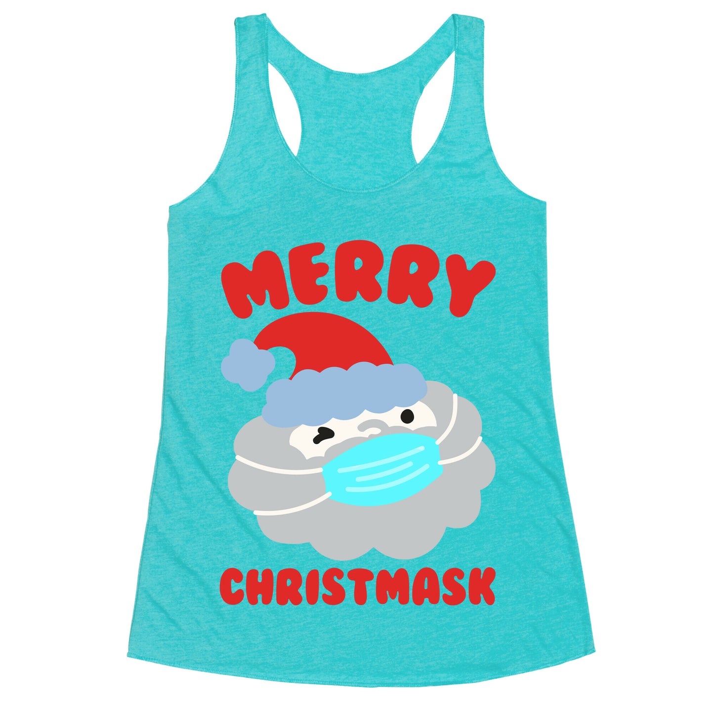 Merry Christmask Racerback Tank