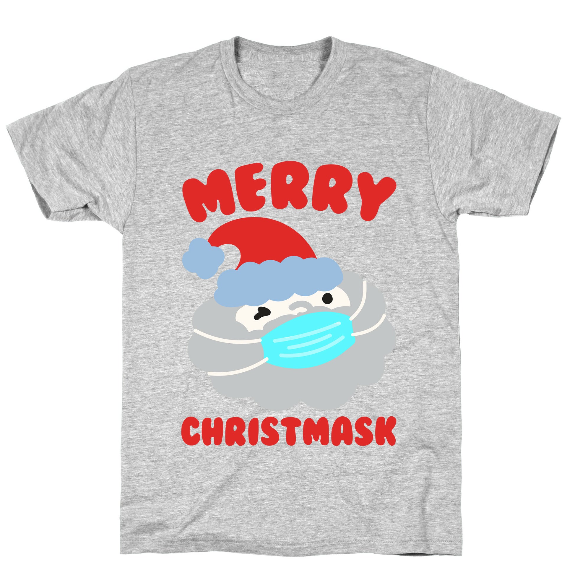 Merry Christmask White Print T-Shirt