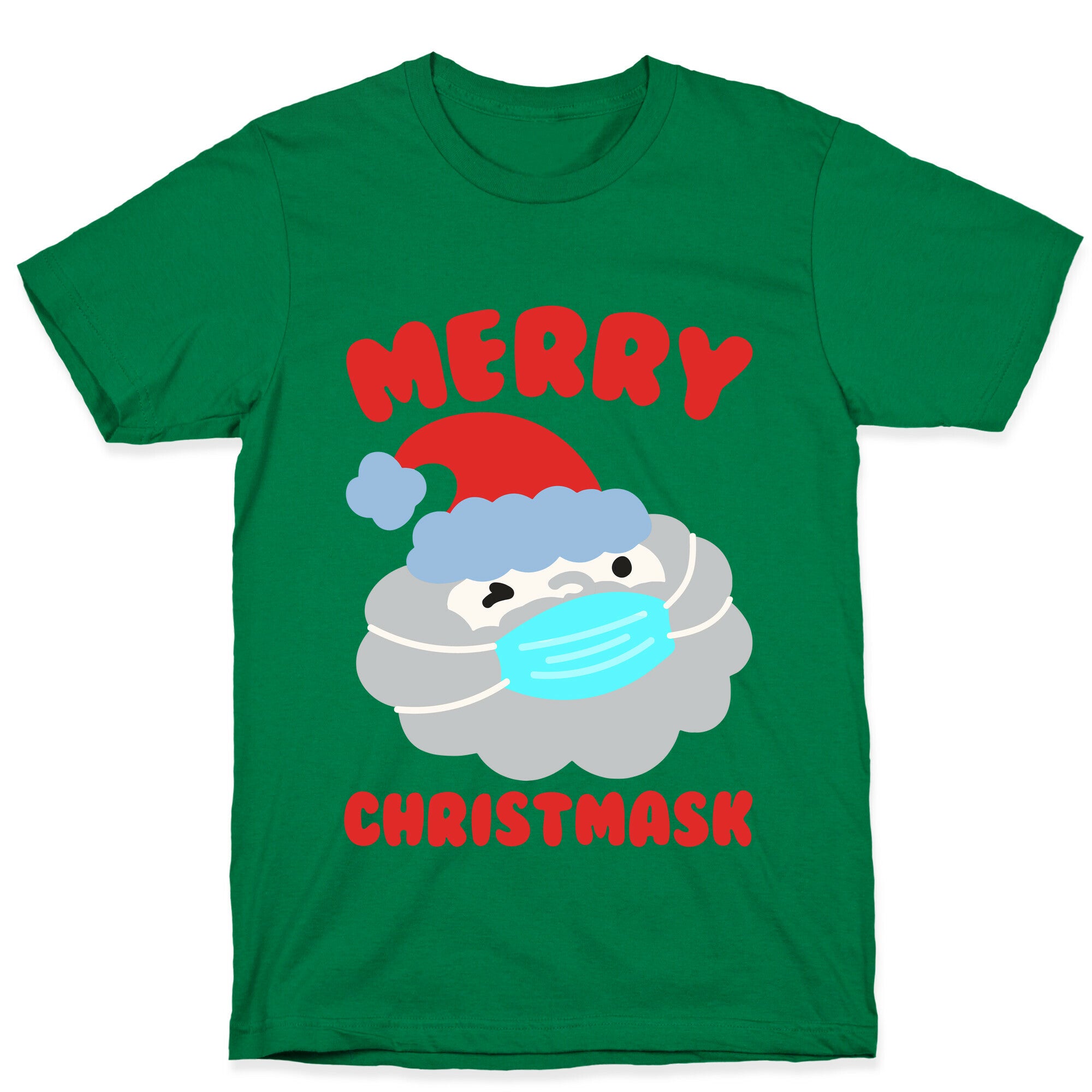 Merry Christmask White Print T-Shirt