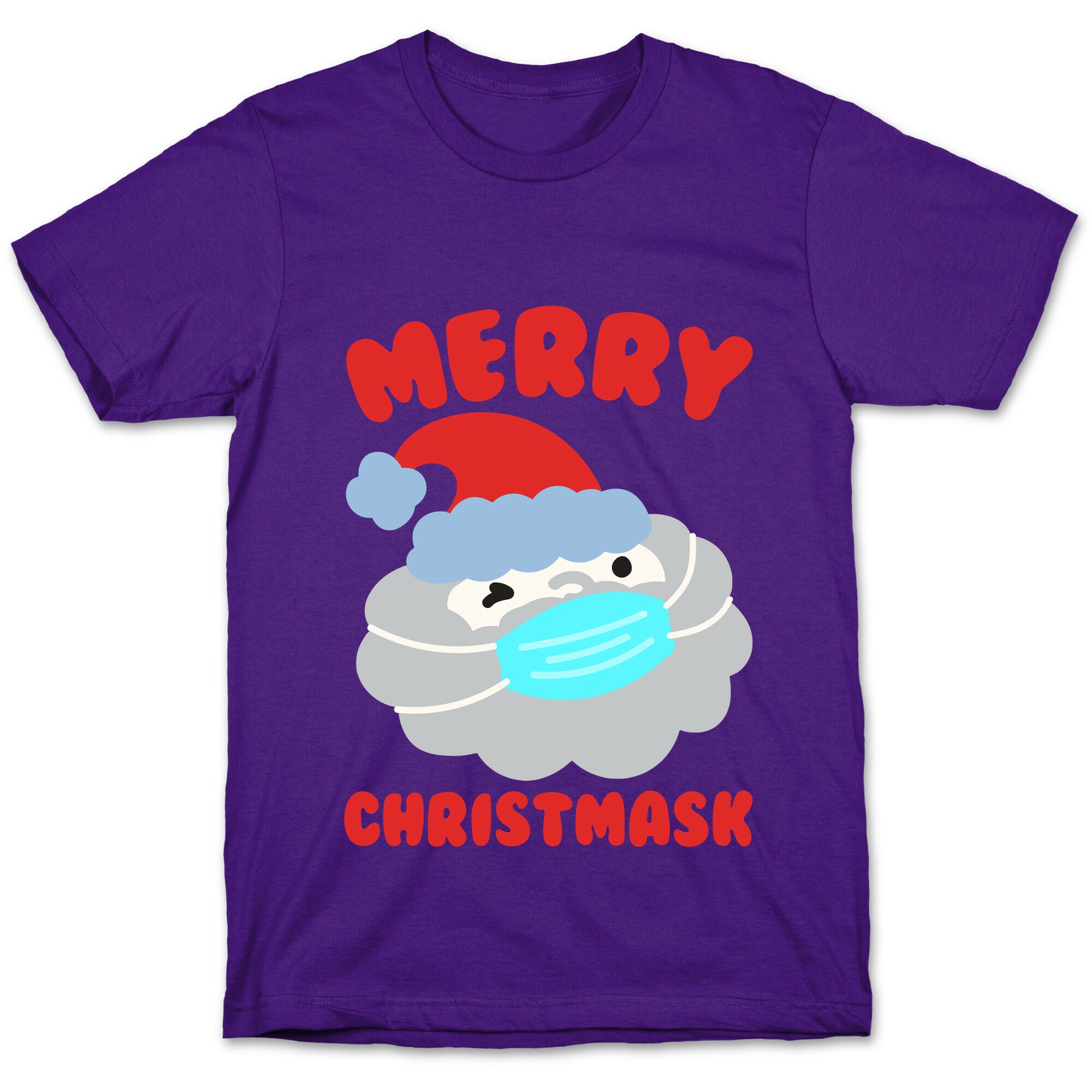 Merry Christmask White Print T-Shirt