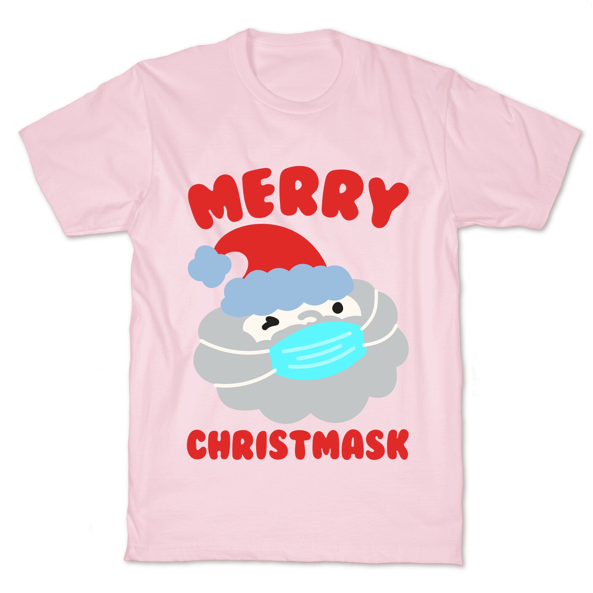 Merry Christmask White Print T-Shirt