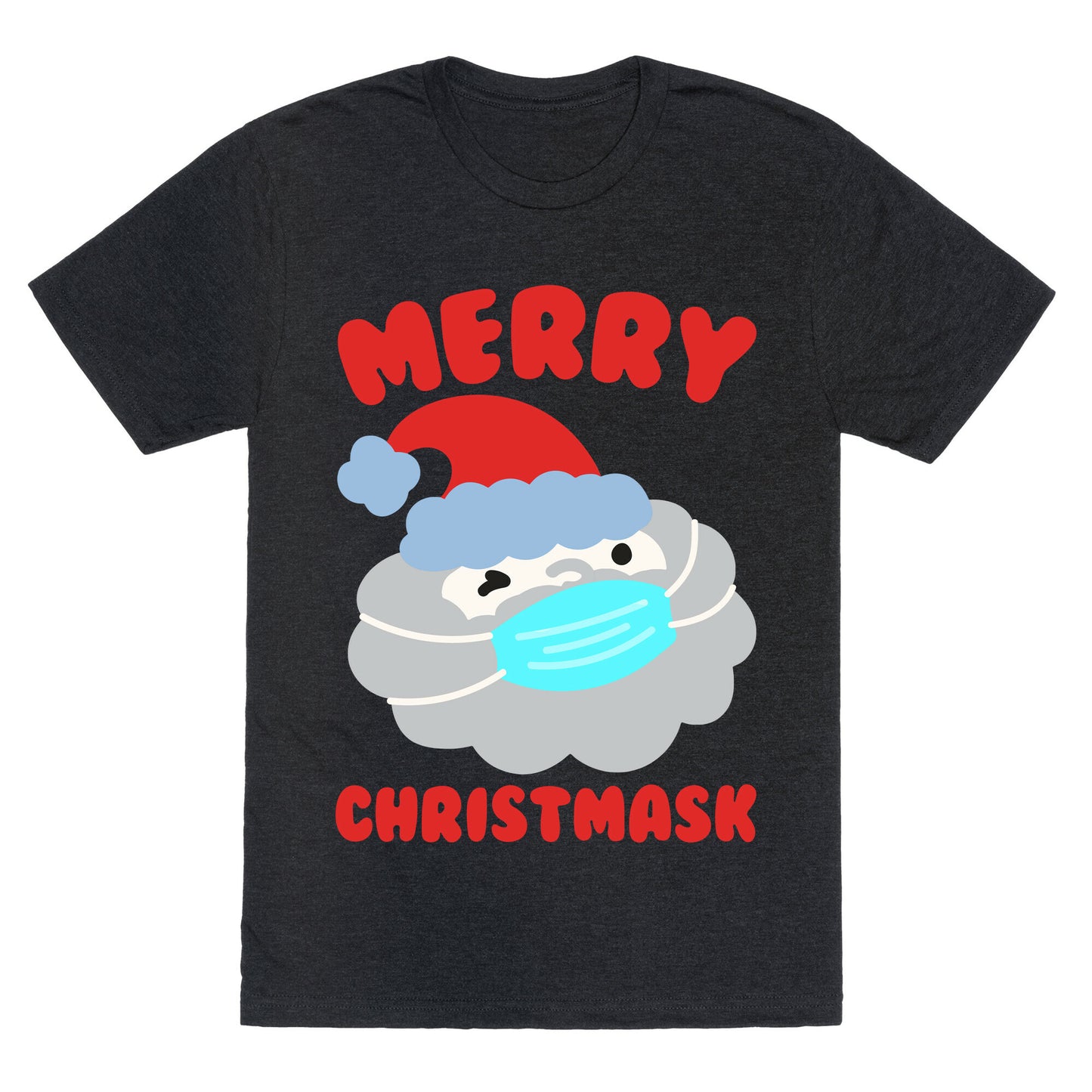 Merry Christmask White Print Unisex Triblend Tee