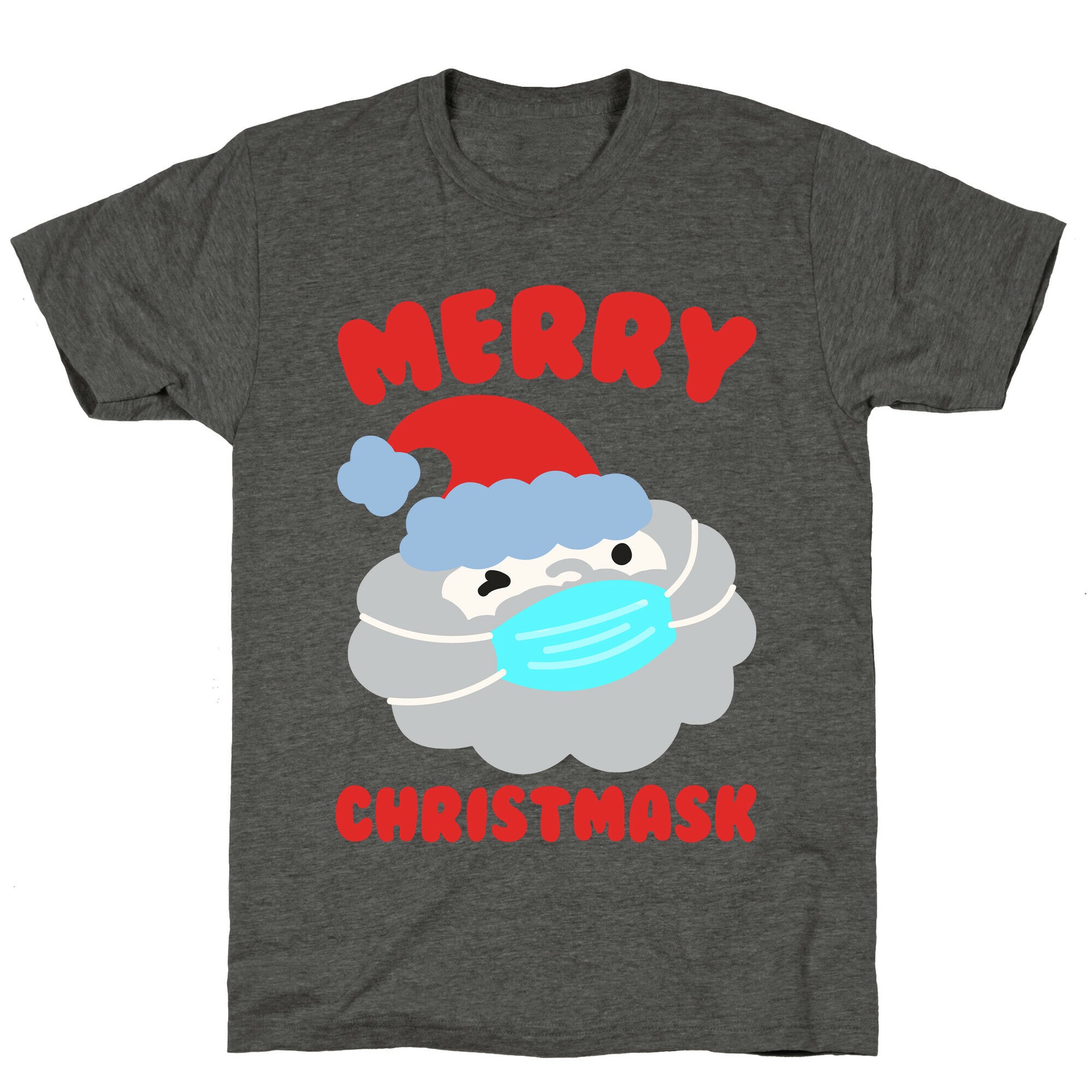 Merry Christmask White Print Unisex Triblend Tee