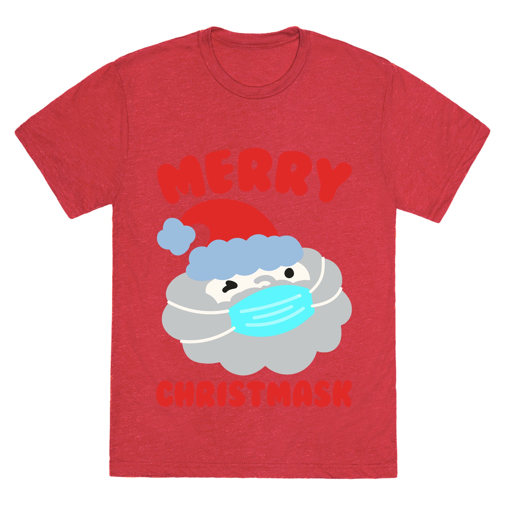 Merry Christmask White Print Unisex Triblend Tee