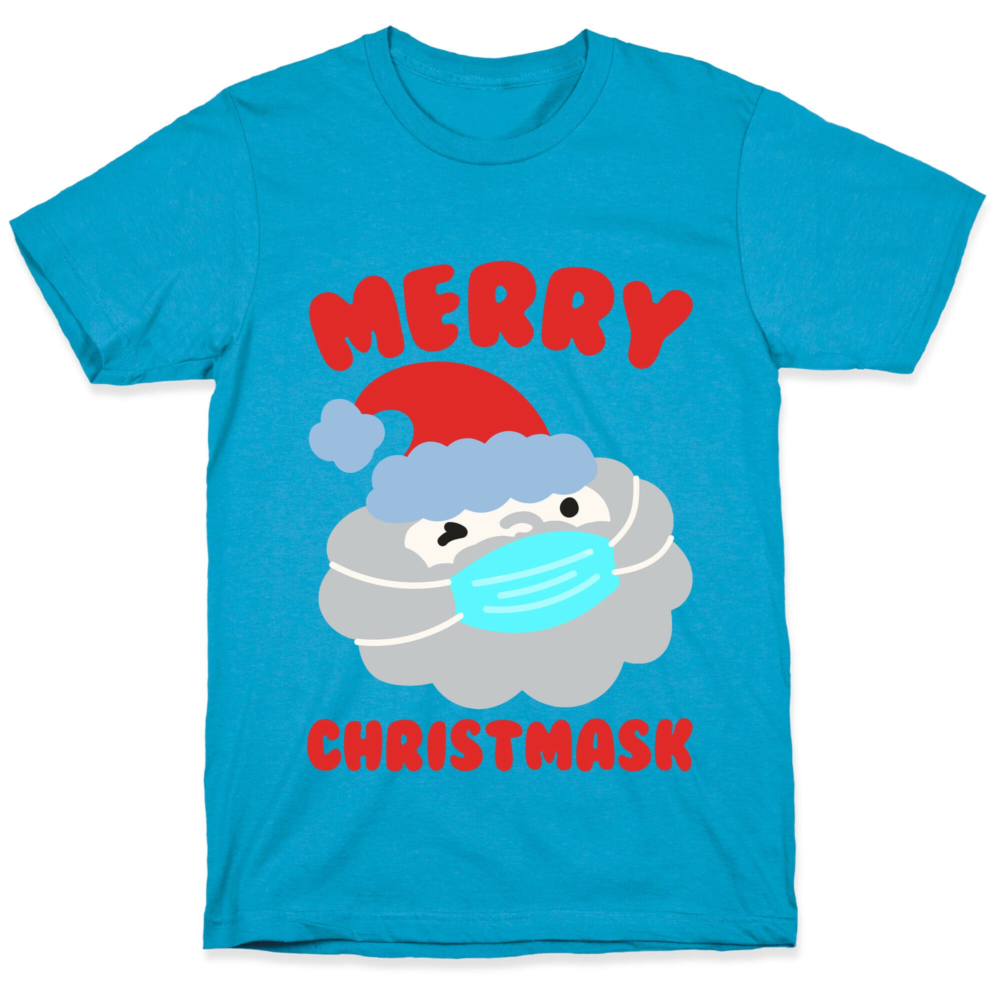 Merry Christmask White Print Unisex Triblend Tee
