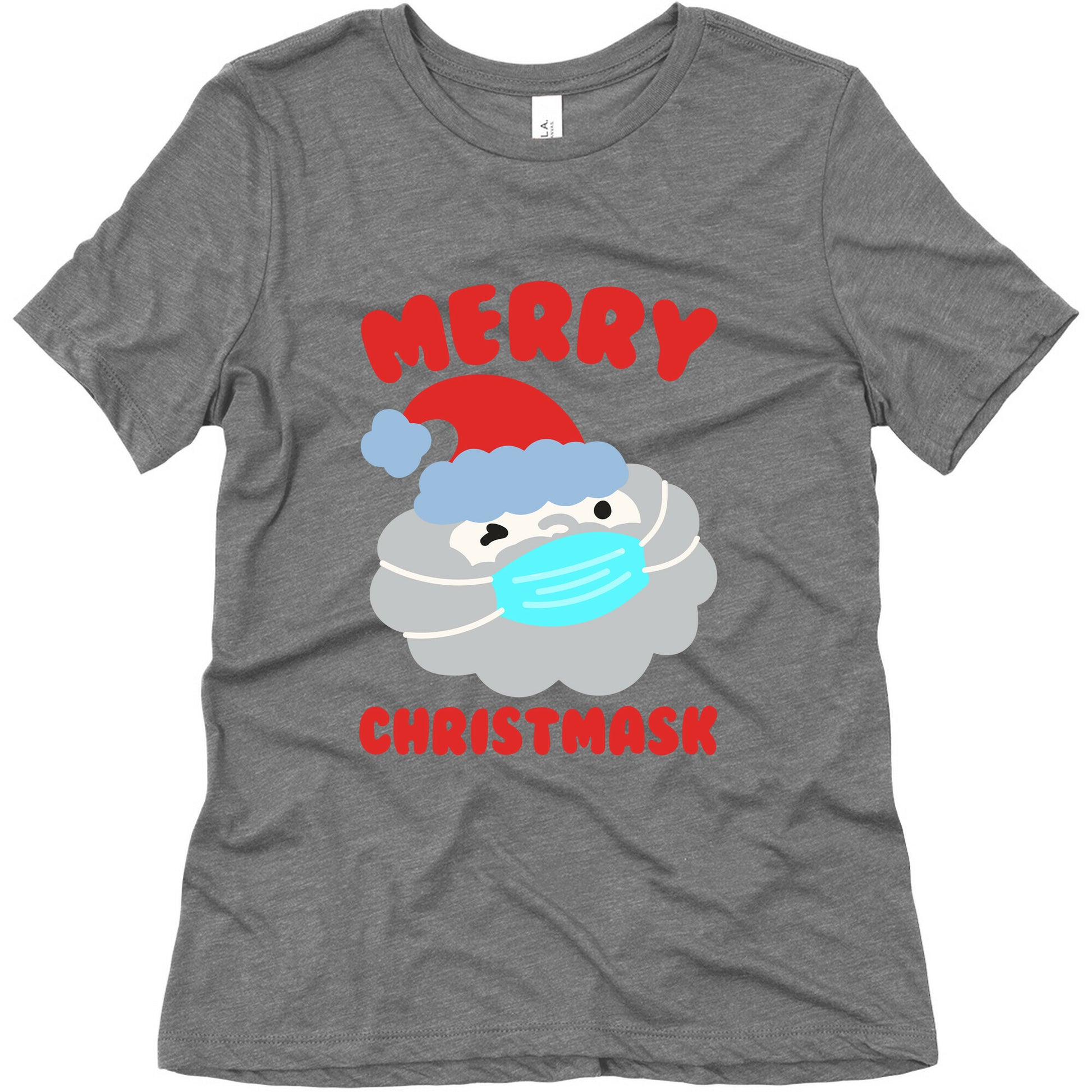 Merry Christmask White Print Women's Triblend Tee