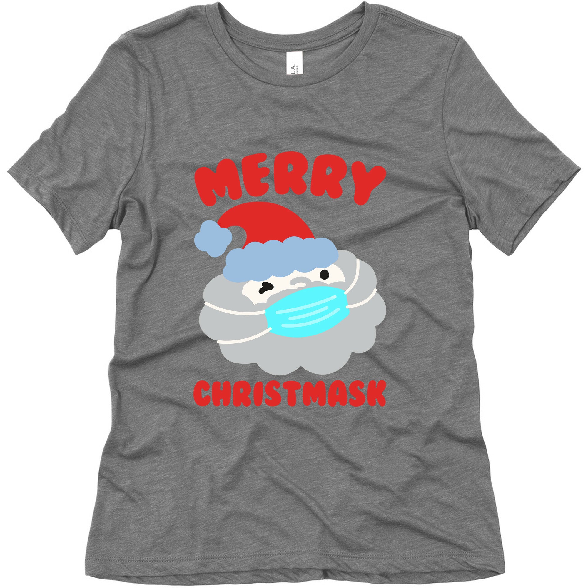 Merry Christmask White Print Women's Triblend Tee