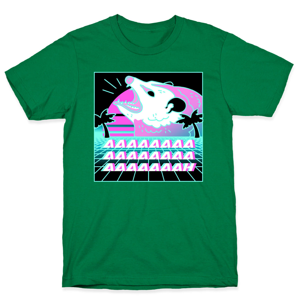Screaming Retrowave Possum T-Shirt