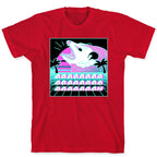 Screaming Retrowave Possum T-Shirt