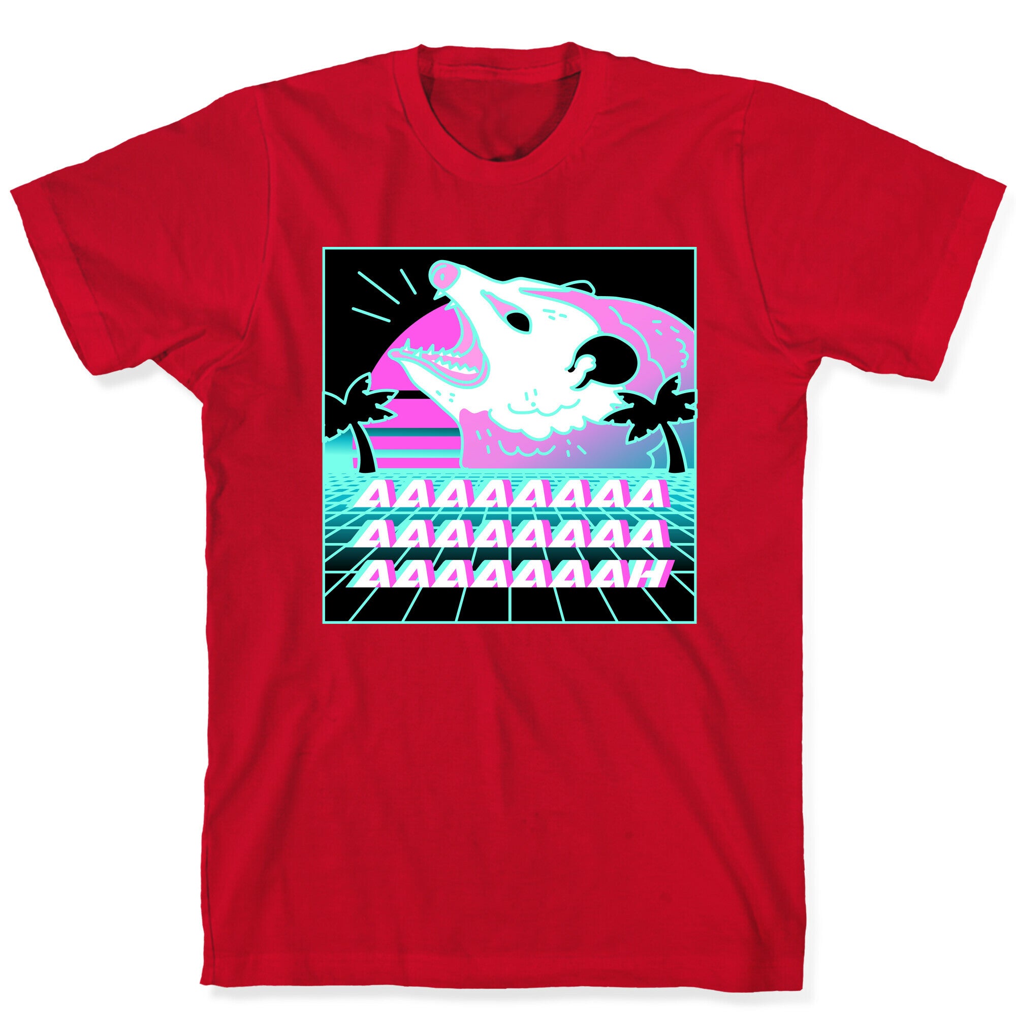 Screaming Retrowave Possum T-Shirt