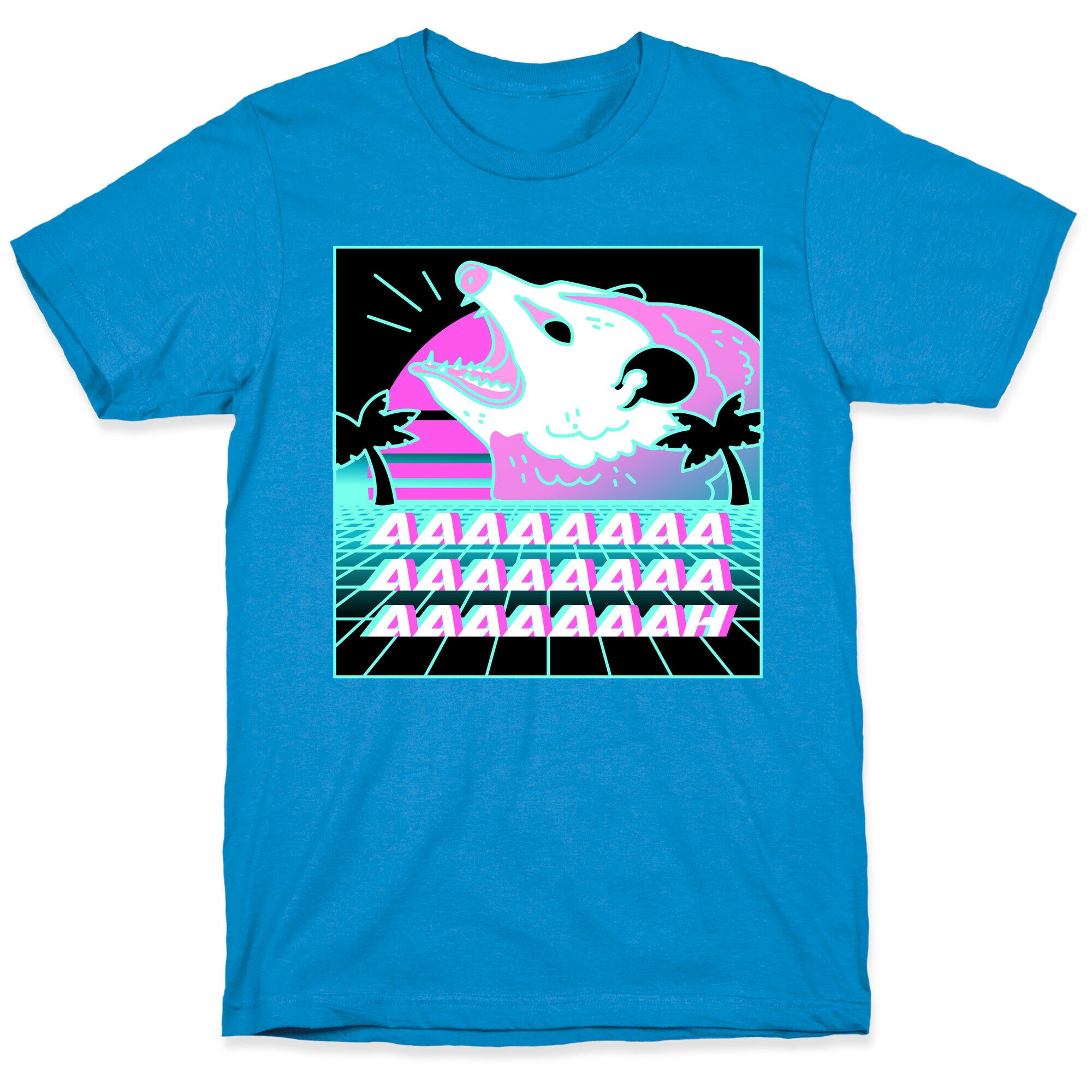 Screaming Retrowave Possum T-Shirt