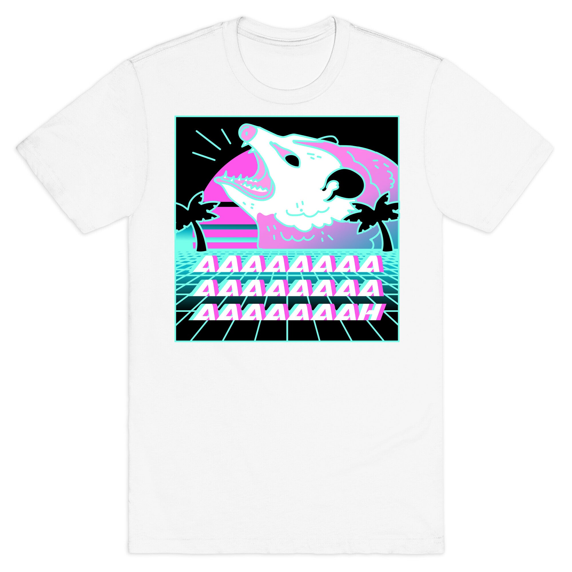 Screaming Retrowave Possum T-Shirt