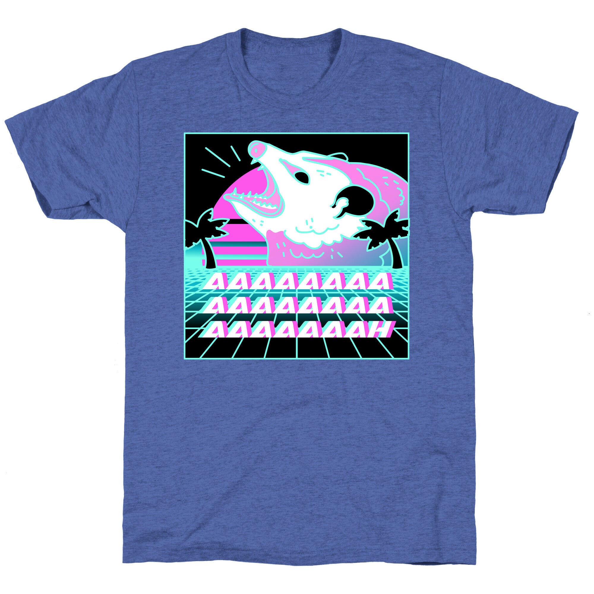 Screaming Retrowave Possum Unisex Triblend Tee