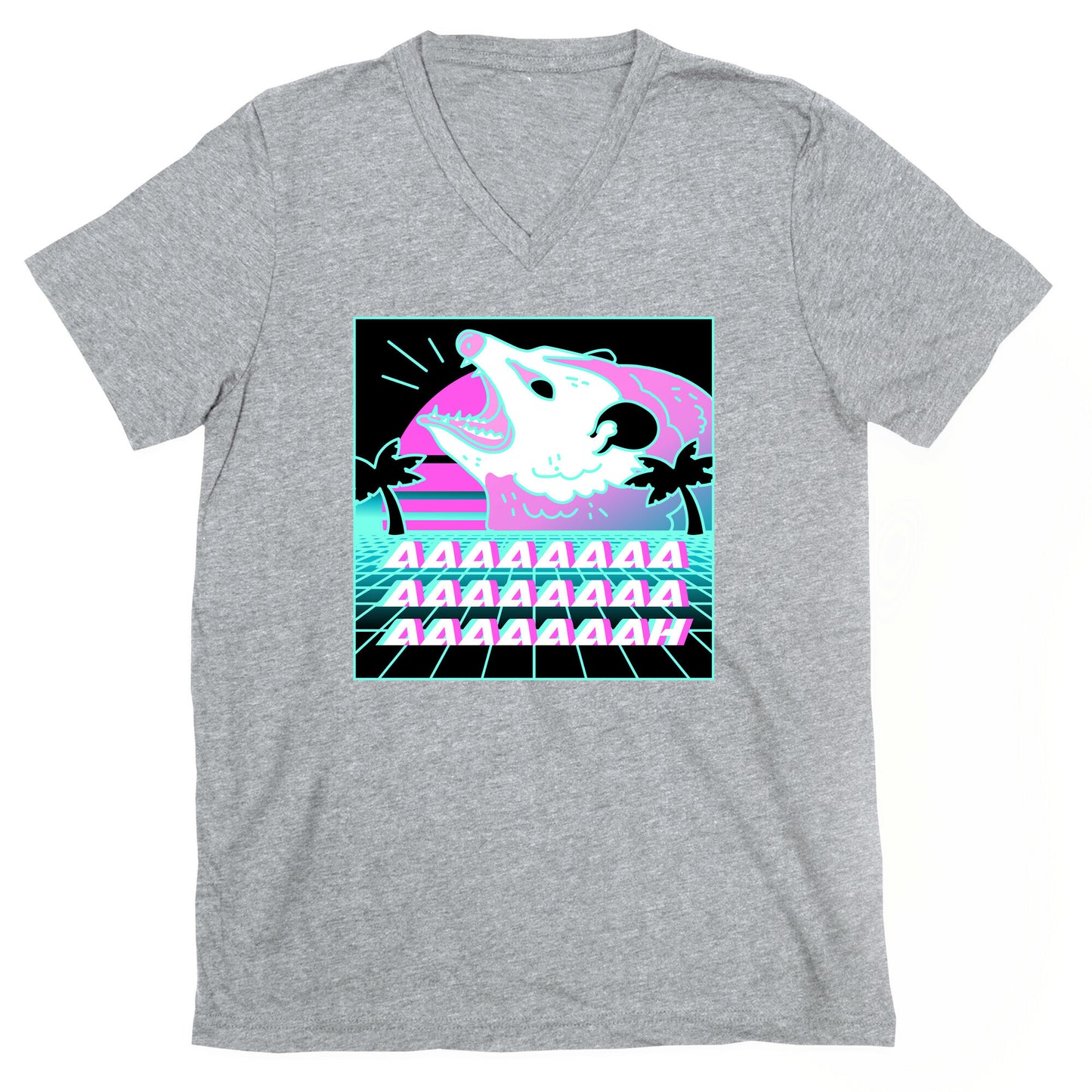 Screaming Retrowave Possum V-Neck