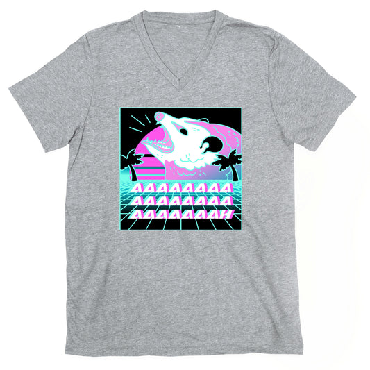 Screaming Retrowave Possum V-Neck