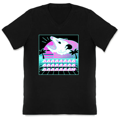 Screaming Retrowave Possum V-Neck