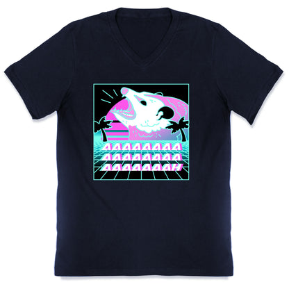 Screaming Retrowave Possum V-Neck