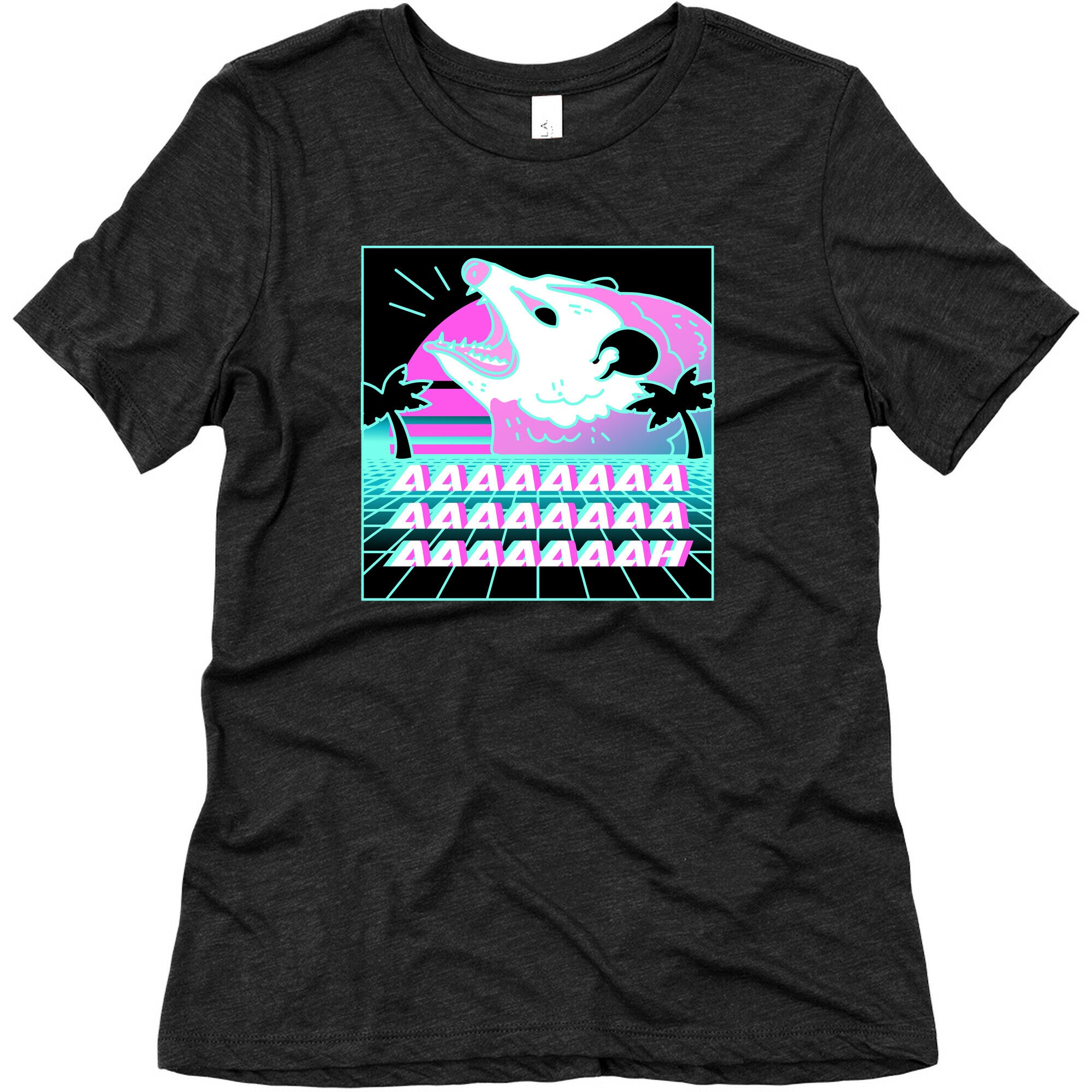 Screaming Retrowave Possum Women's Triblend Tee