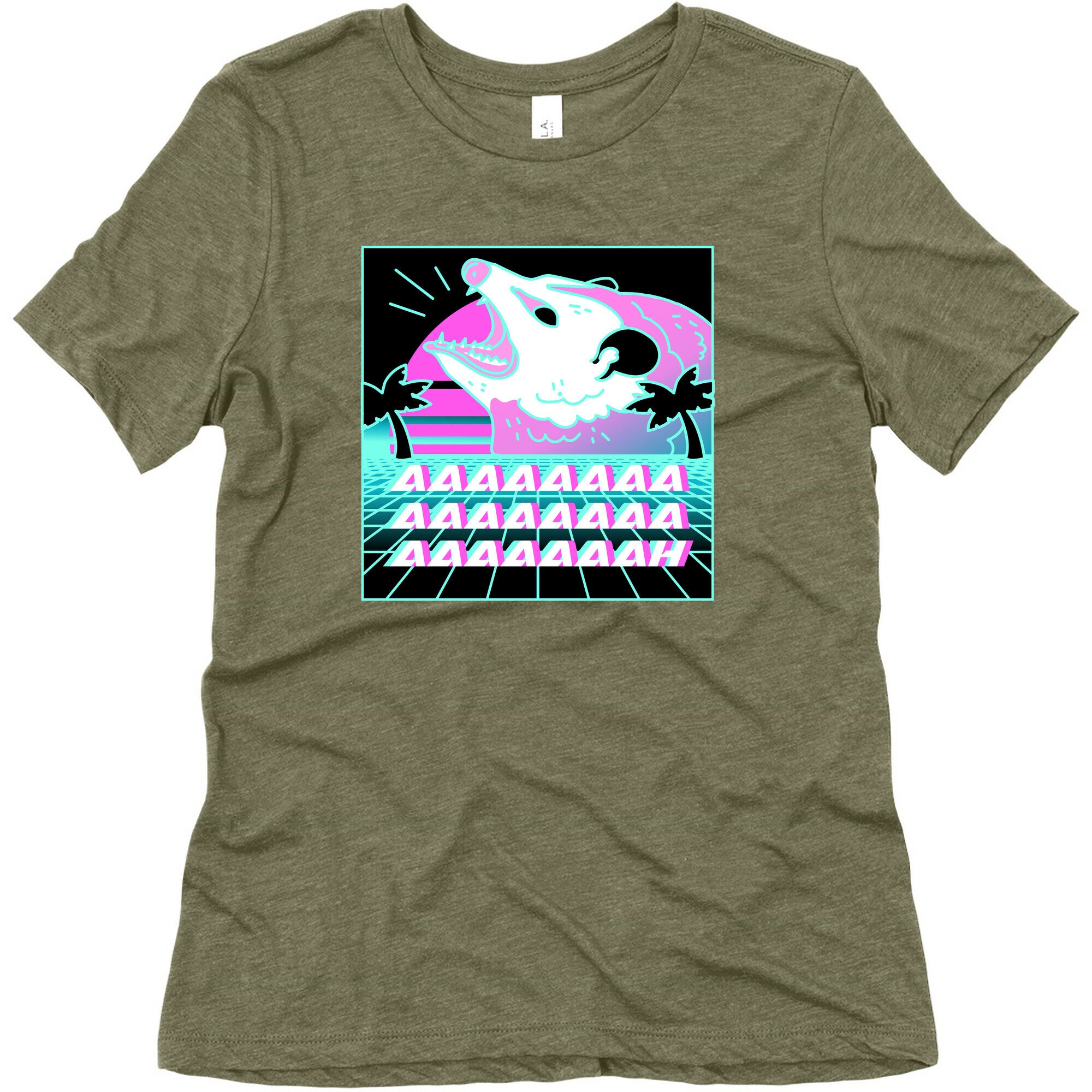 Screaming Retrowave Possum Women's Triblend Tee