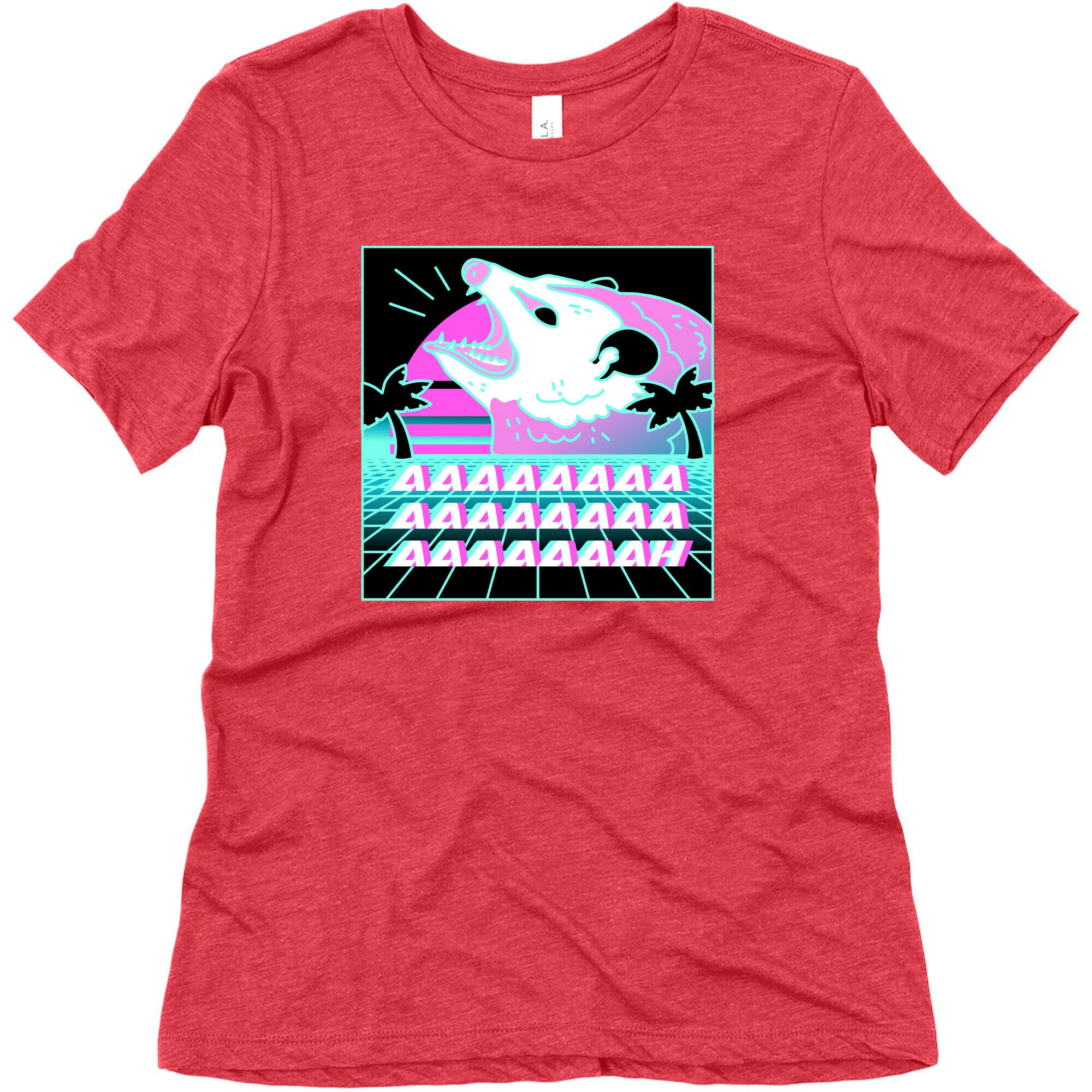 Screaming Retrowave Possum Women's Triblend Tee