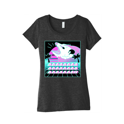 Screaming Retrowave Possum Women's Triblend Tee