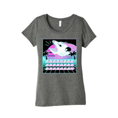 Screaming Retrowave Possum Women's Triblend Tee