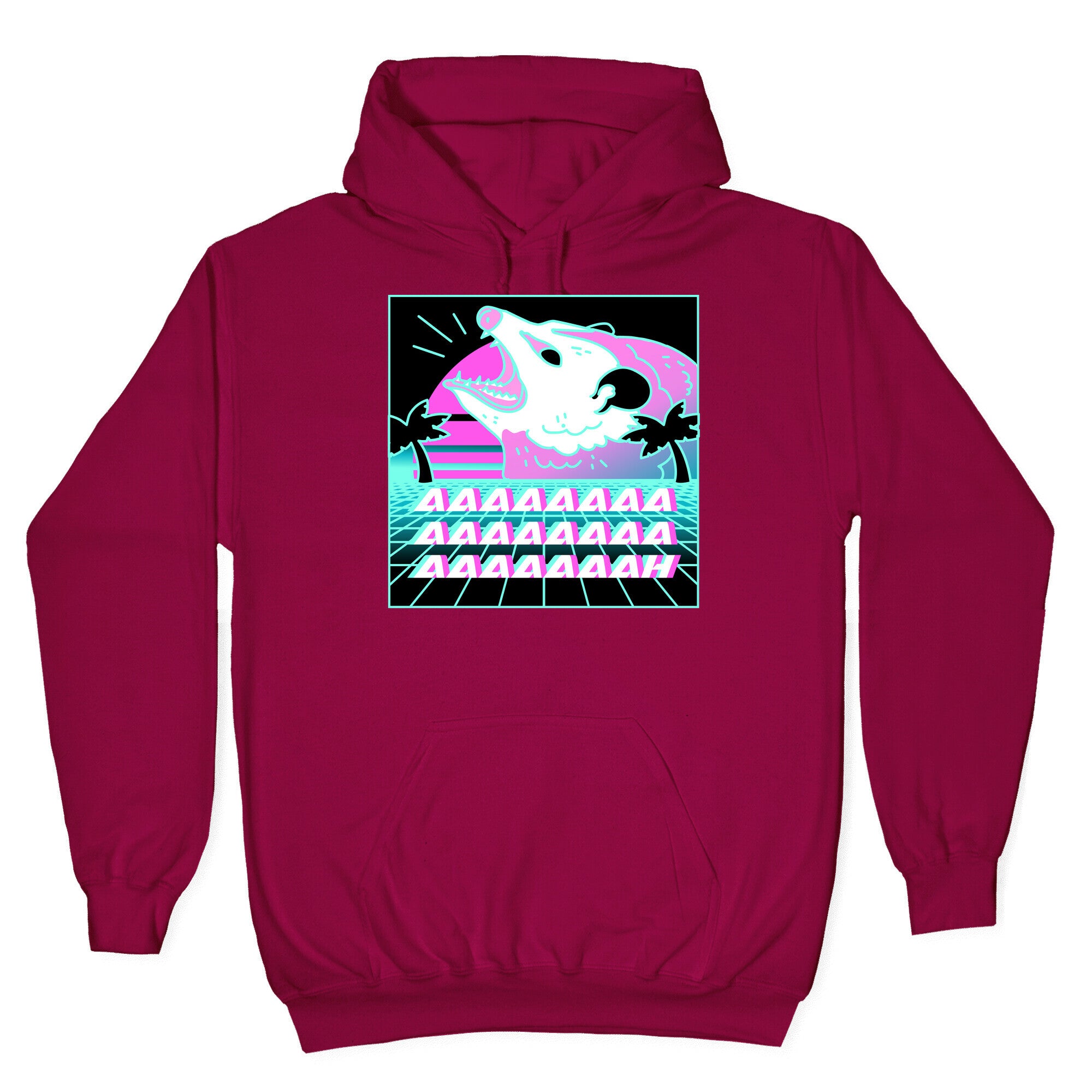 Screaming Retrowave Possum Hoodie