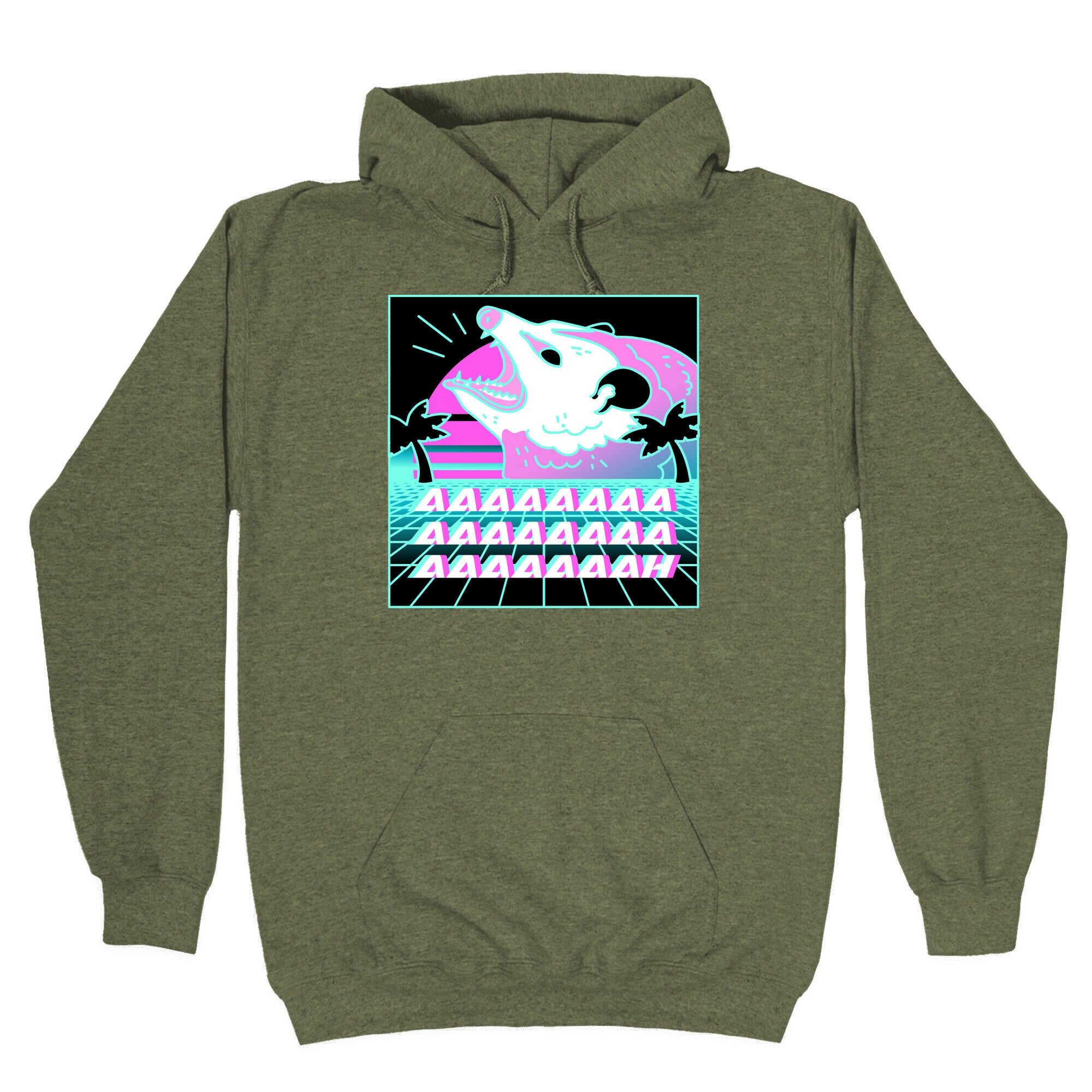 Screaming Retrowave Possum Hoodie