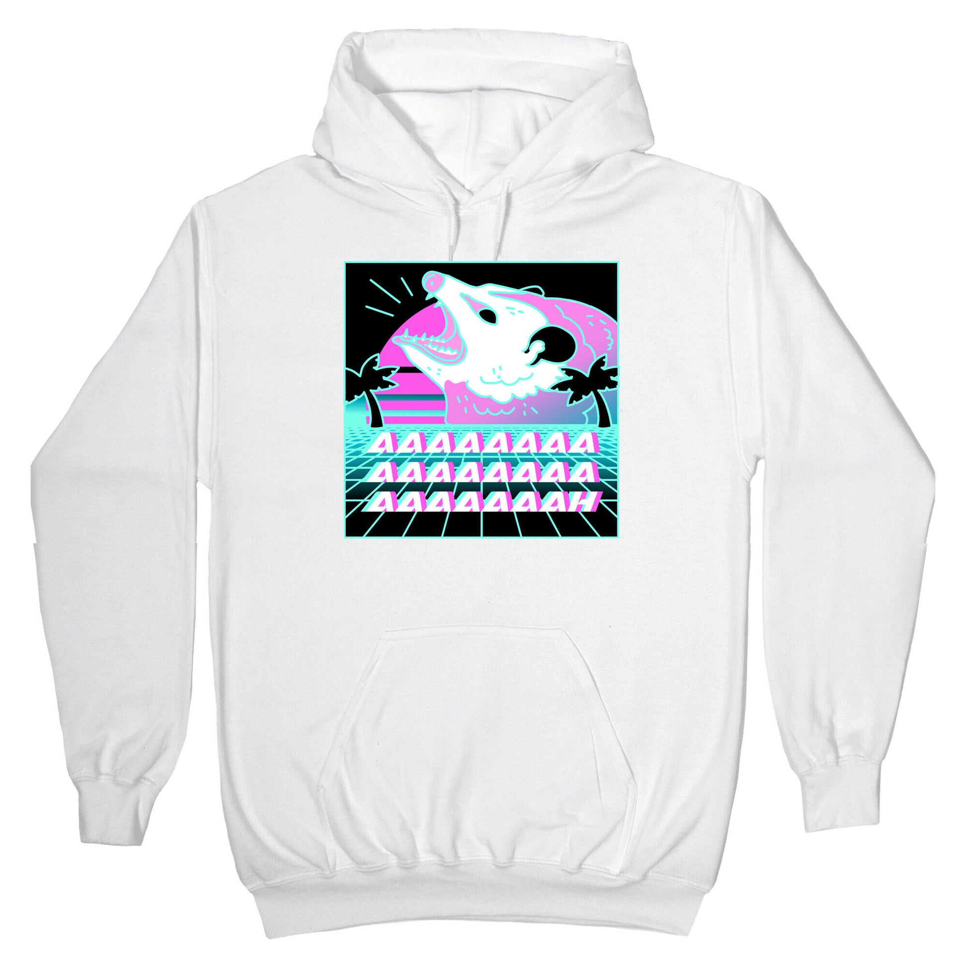 Screaming Retrowave Possum Hoodie