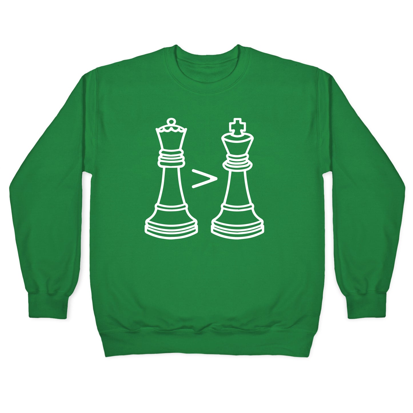Queen Takes King White Print Crewneck Sweatshirt